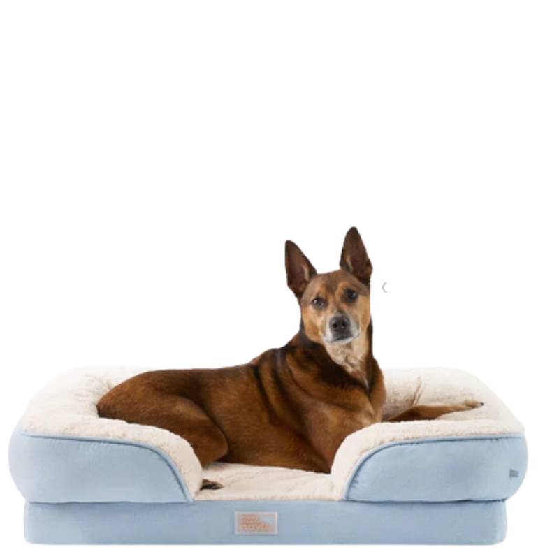 Bolster Sofa Pet Bed — Linen-Look, Calming Design